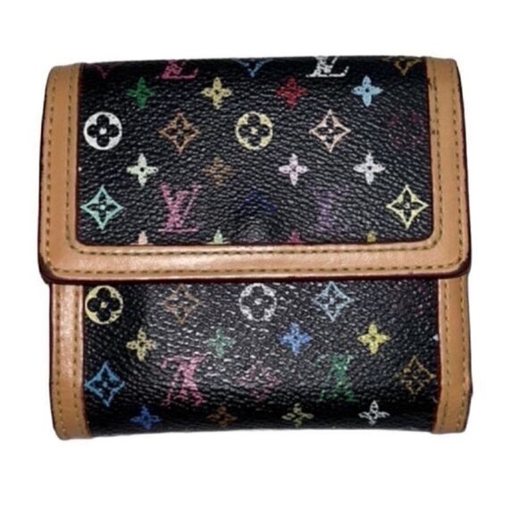 Authentic Louis Vuitton Murakami Black Multicolor Compact
Leather Wallet - Picture 12 of 14